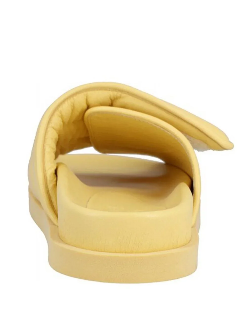 Gia Borghini Gia 3 Quilted Leather Slide Sandals Butter Yellow Adjustable NWT 7